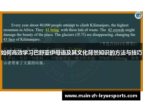 如何高效学习巴舒亚伊母语及其文化背景知识的方法与技巧